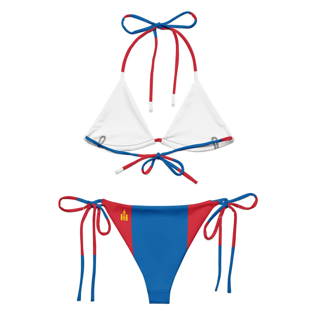 Bikini femme mongolie à cordon recyclé orné confortable