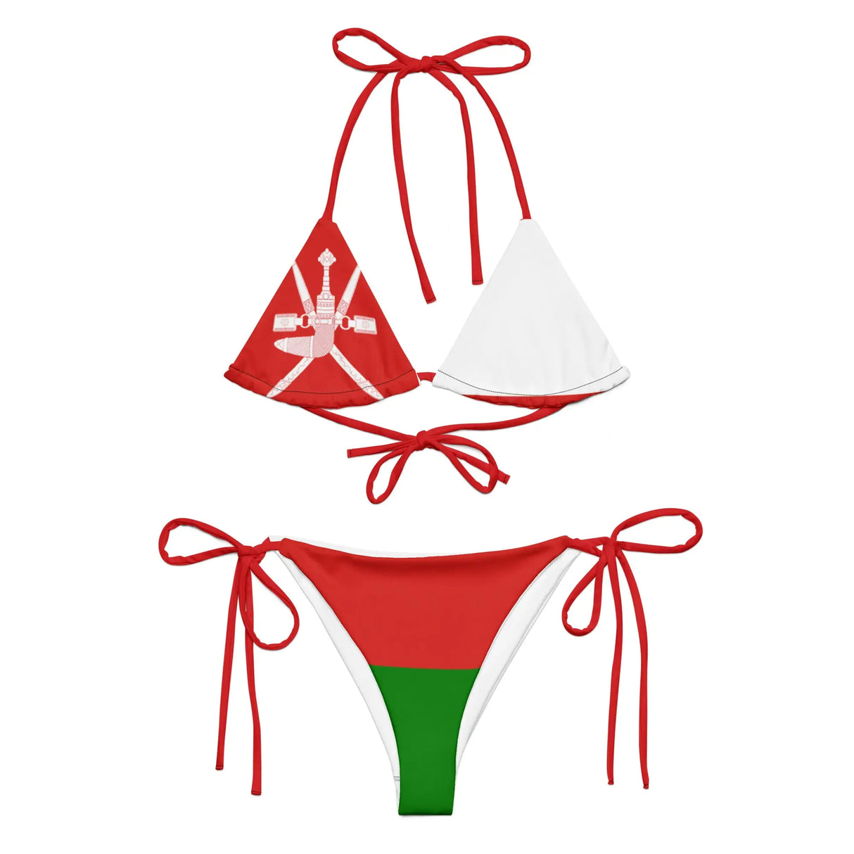 Bikini femme oman à cordon recyclé orné coloré