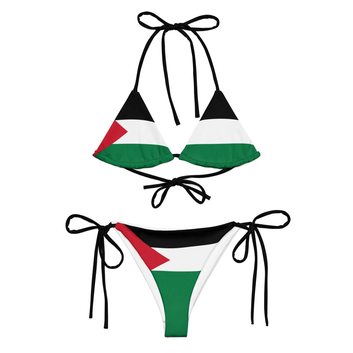 Bikini femme palestine cordon recyclé orné protection uv