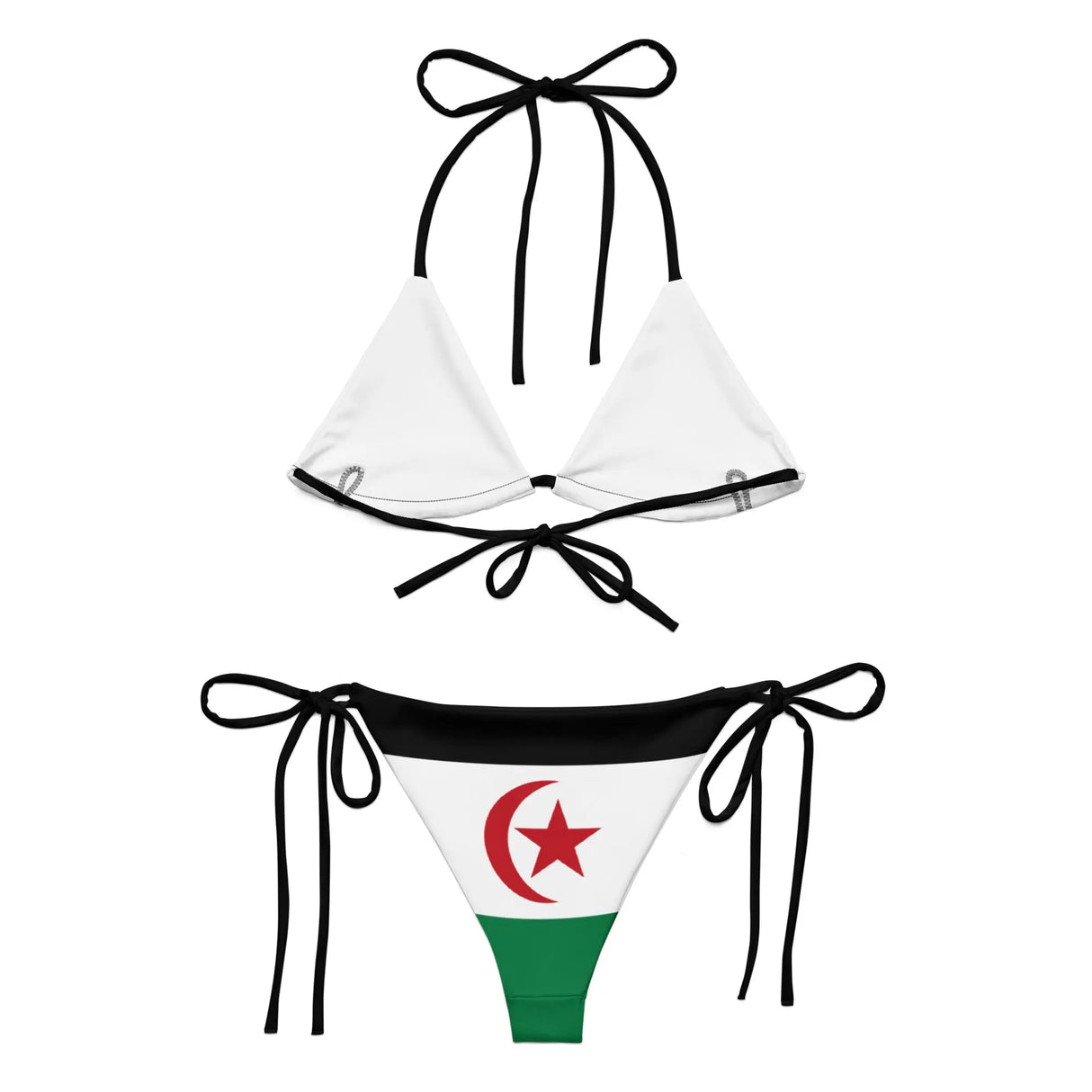 Bikini femme sahara occidental cordon recyclé orné durable