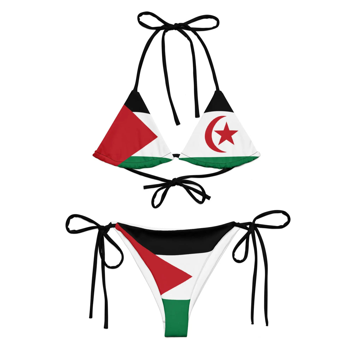 Bikini femme sahara occidental cordon recyclé orné durable
