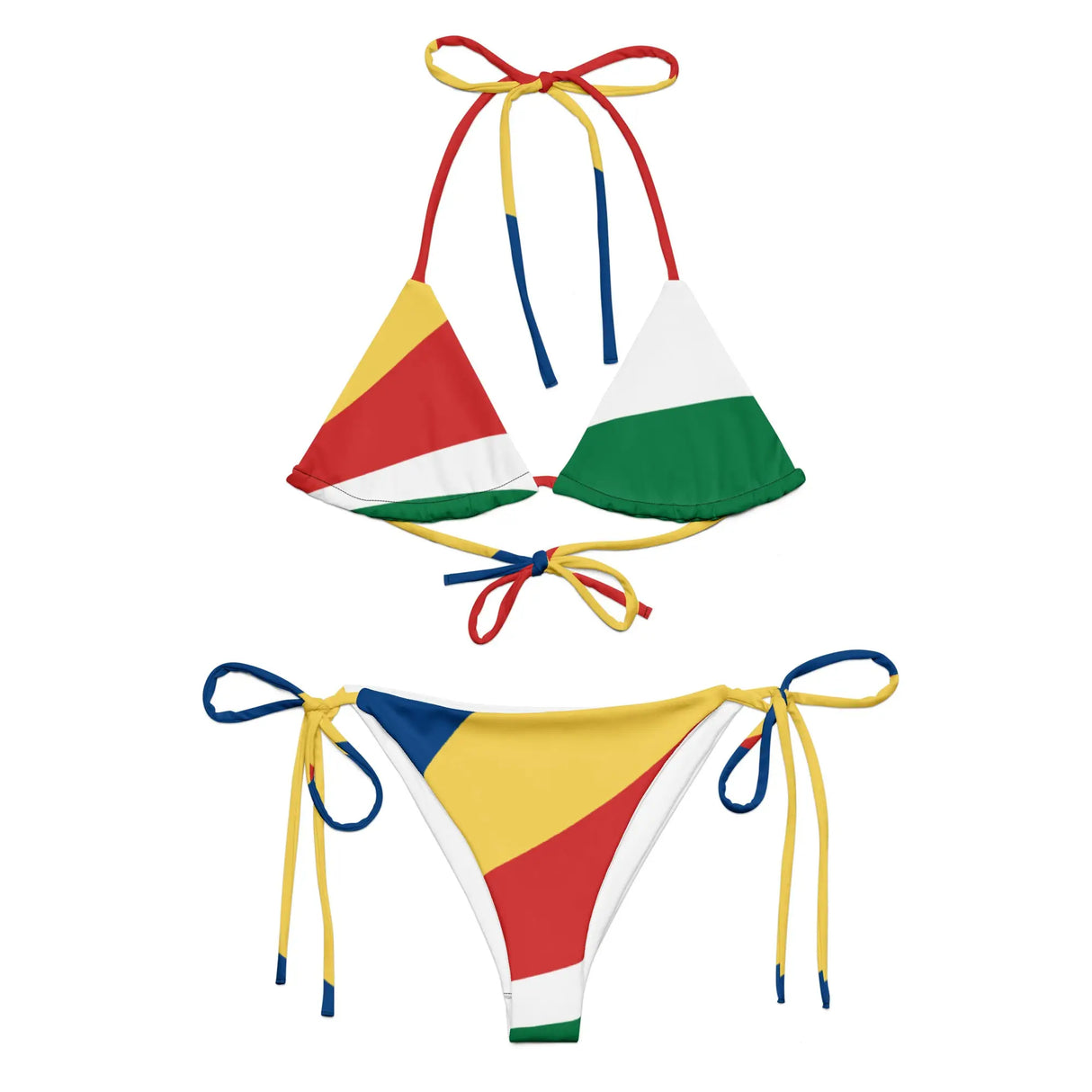 Bikini femme seychelles impression all over cordon recyclé