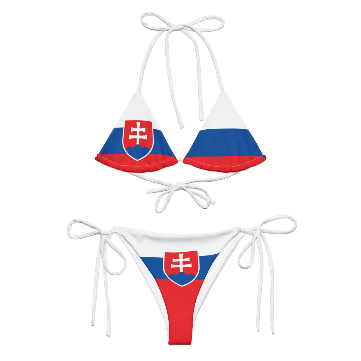 Bikini femme slovaquie impression all over cordon recyclé