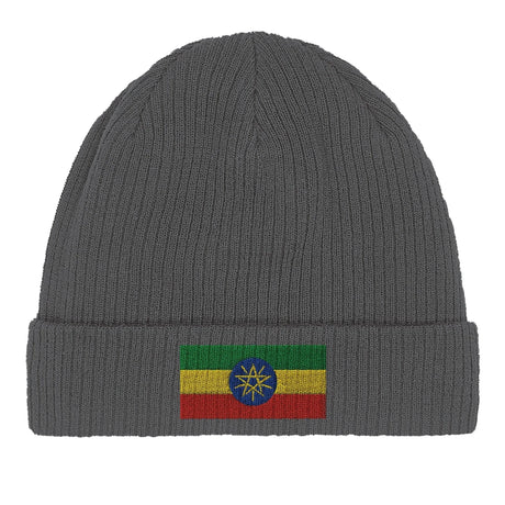 Bonnet coton drapeau éthiopie broderie couleurs vives