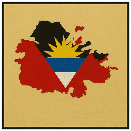 Cadre drapeau antigua-et-barbuda en bois finition élégante