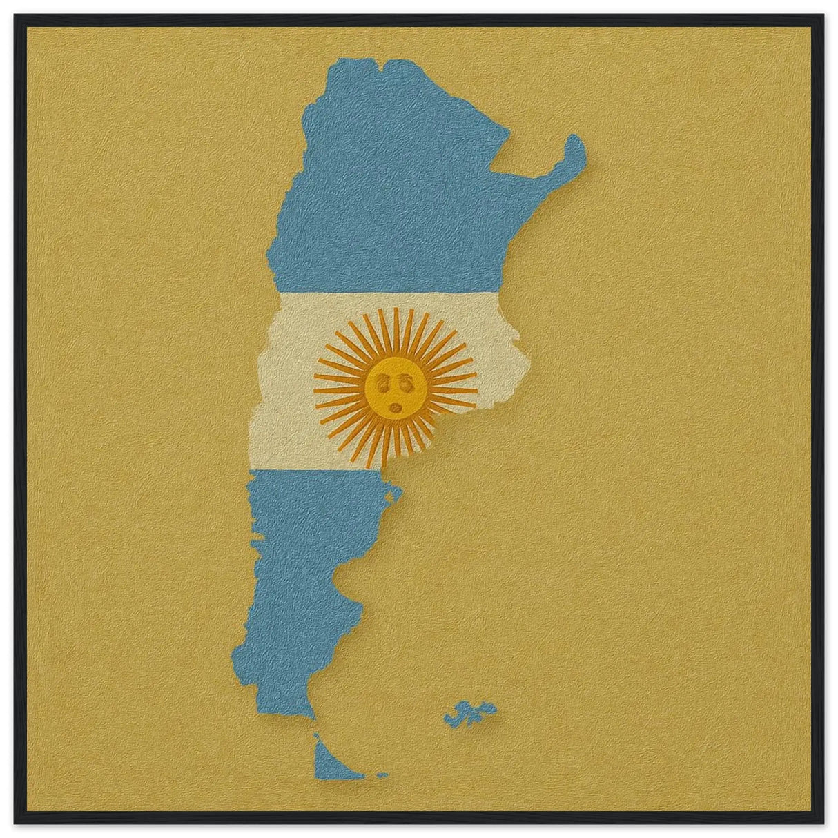 Cadre drapeau argentine affiche encadrée bois décoratif