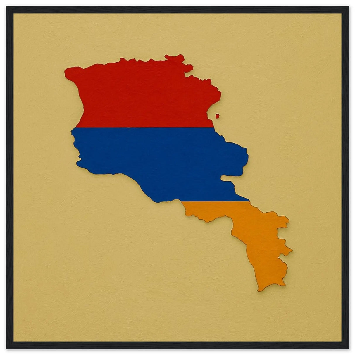 Cadre drapeau arménie en bois finition élégante décorative