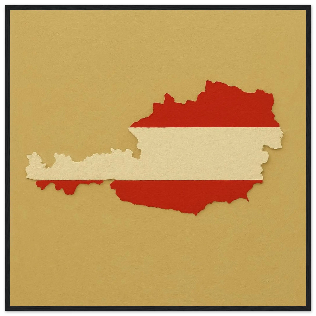 Cadre drapeau autriche affiche encadrée bois décoratif