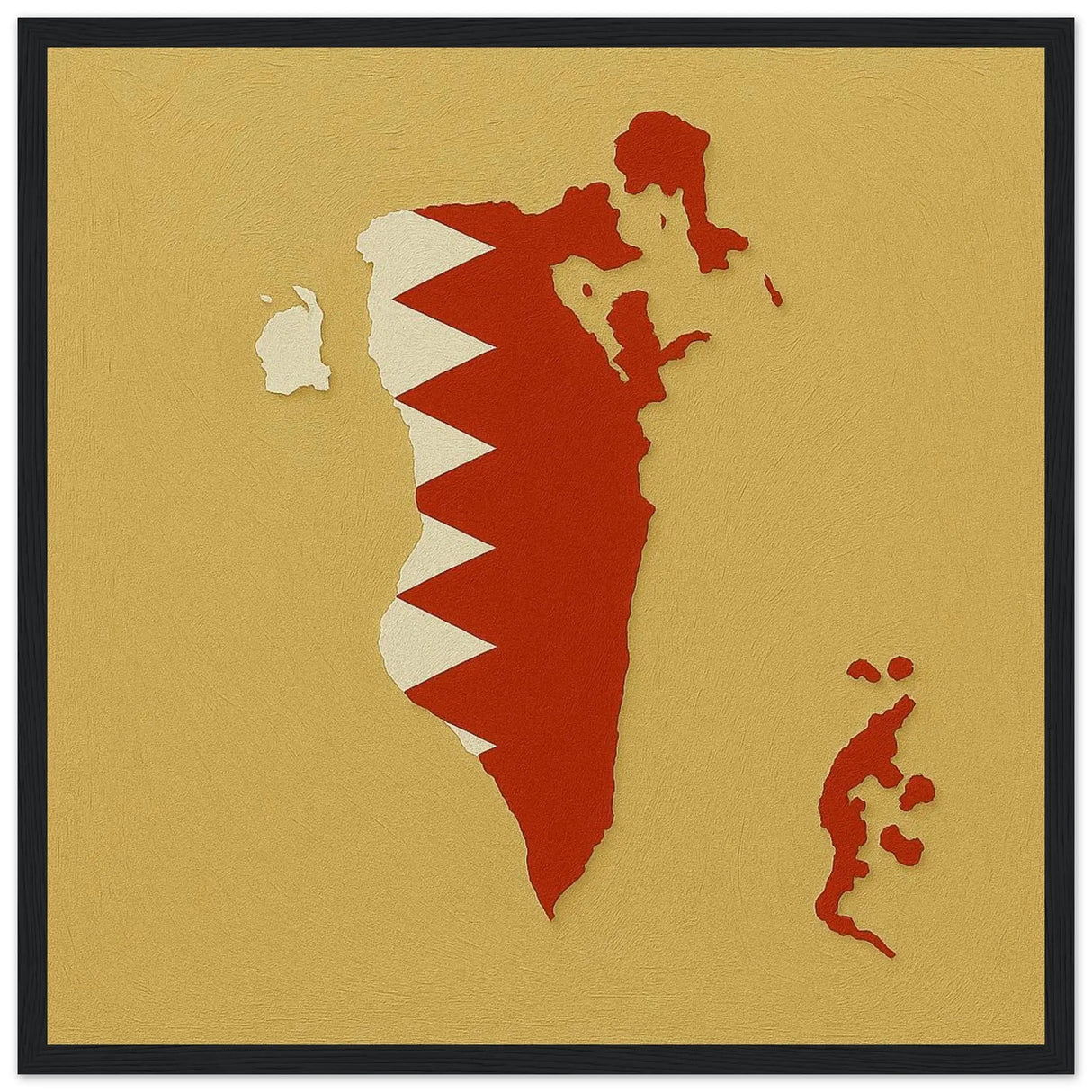 Cadre drapeau bahreïn en bois affiche encadrée décorative