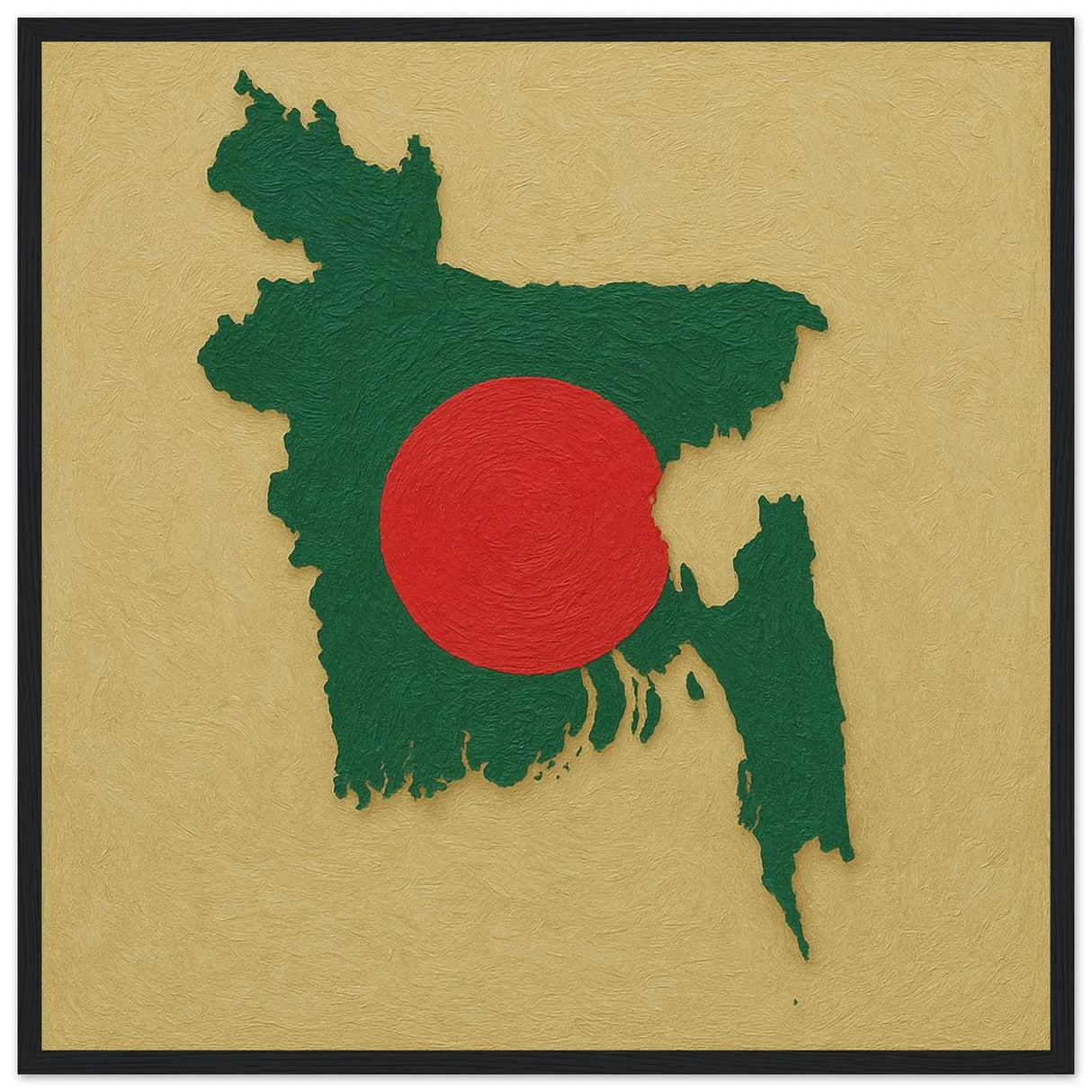 Cadre drapeau bangladesh affiche encadrée bois décoratif