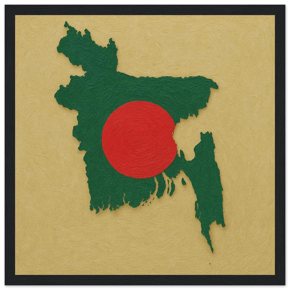 Cadre drapeau bangladesh affiche encadrée bois décoratif