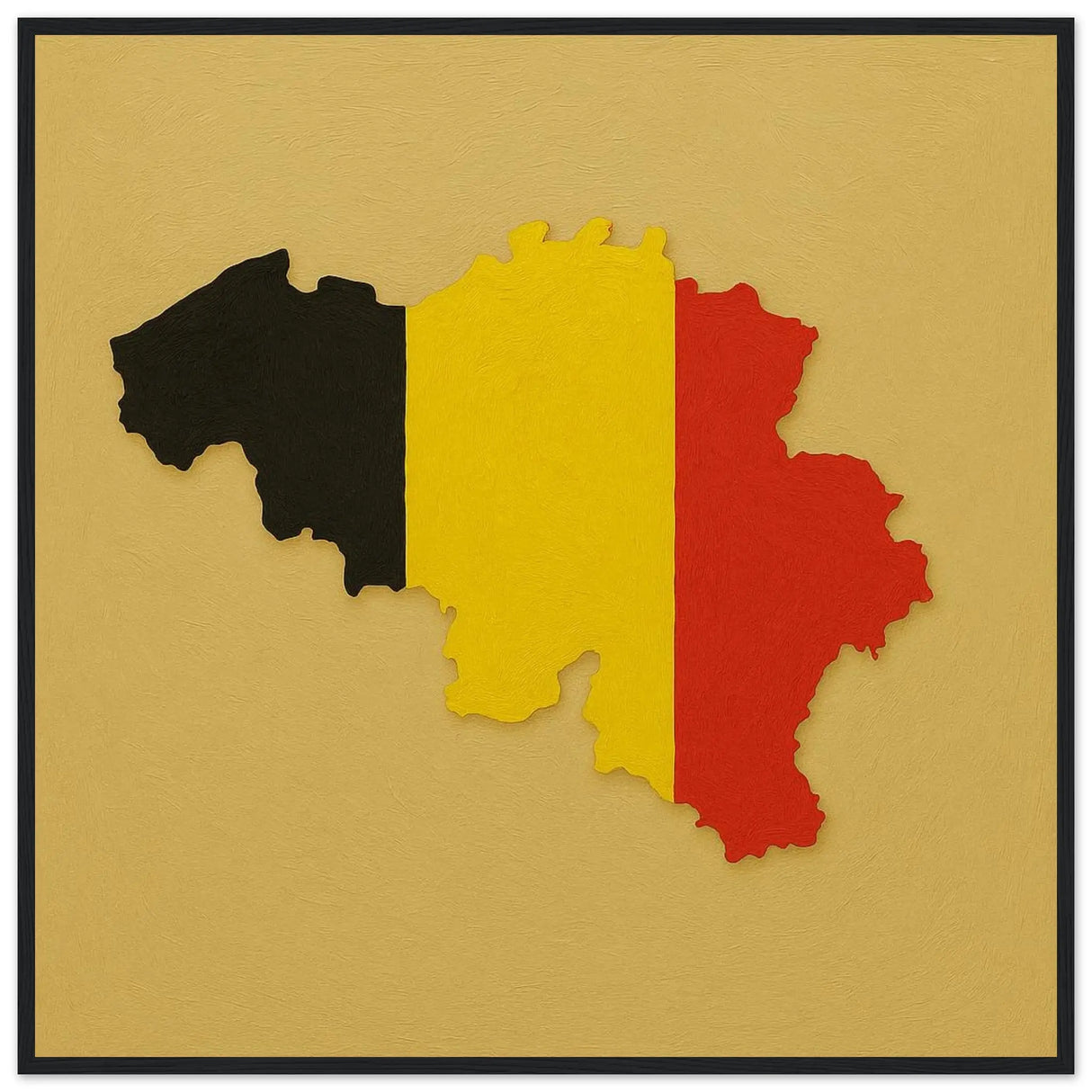 Cadre drapeau belgique en bois affiche encadrée élégante