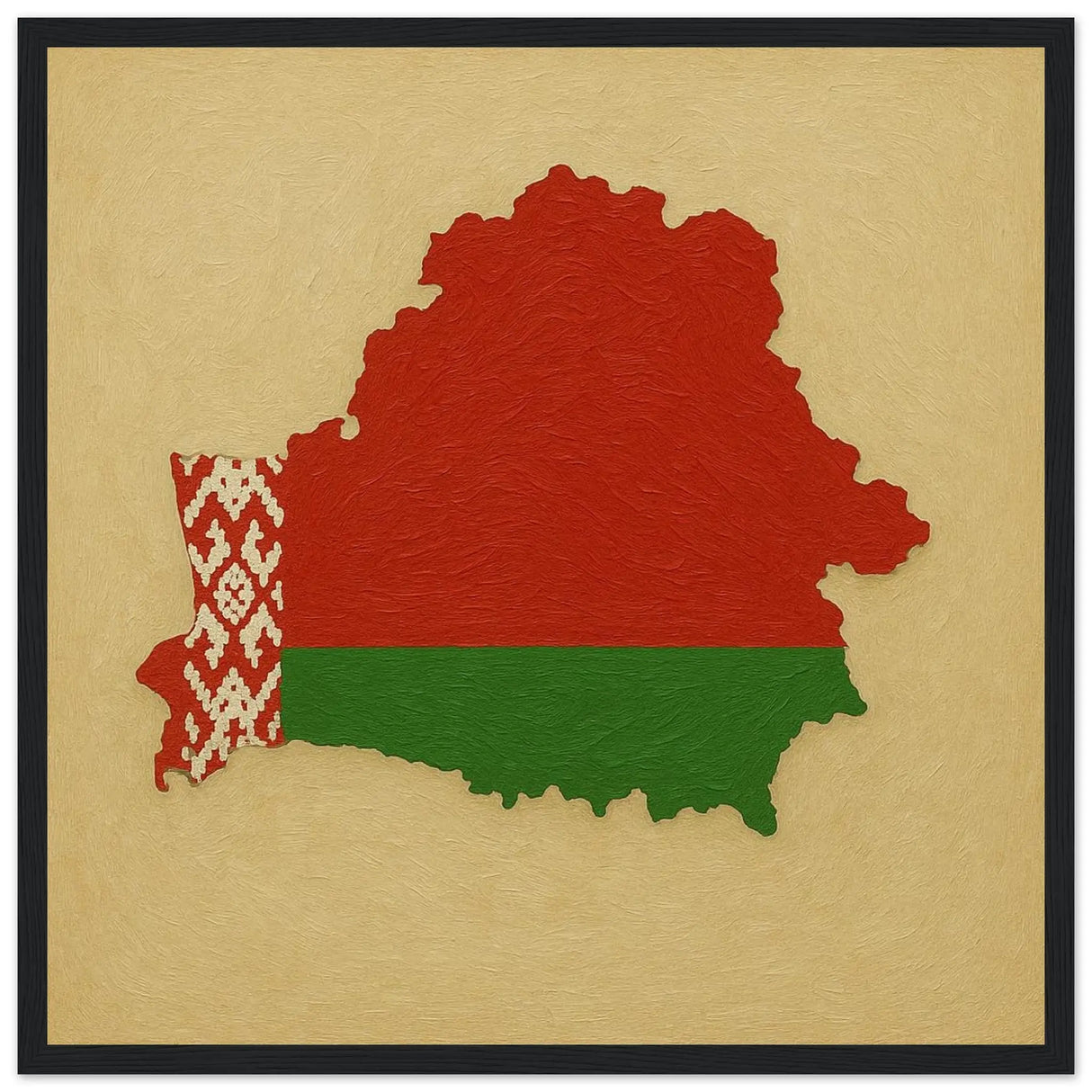 Cadre drapeau biélorussie affiche encadrée bois décoratif