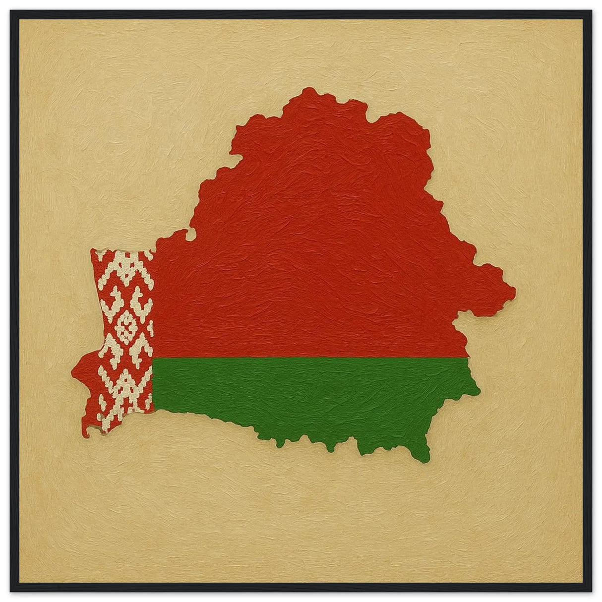 Cadre drapeau biélorussie affiche encadrée bois décoratif