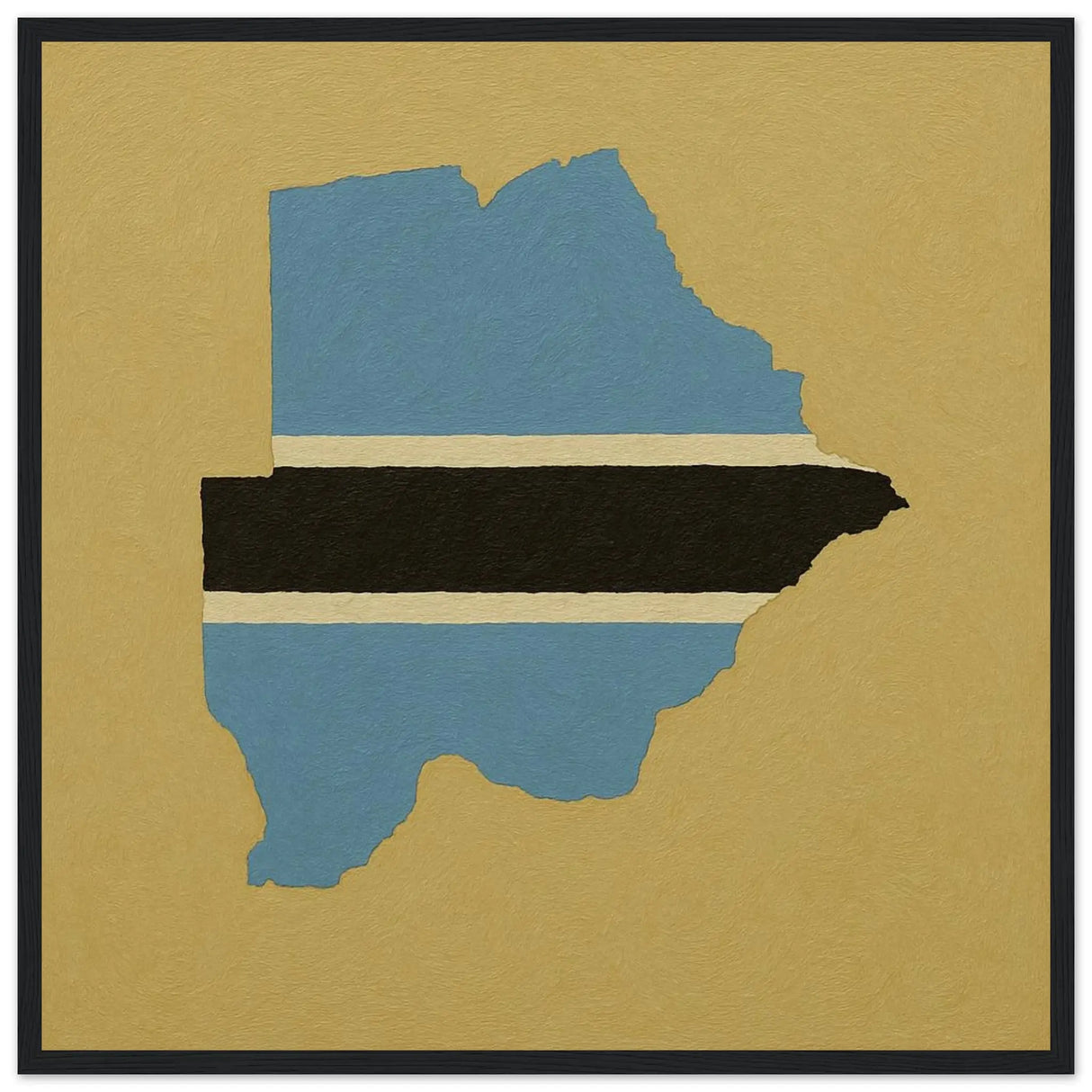 Cadre drapeau botswana en bois affiche encadrée décorative