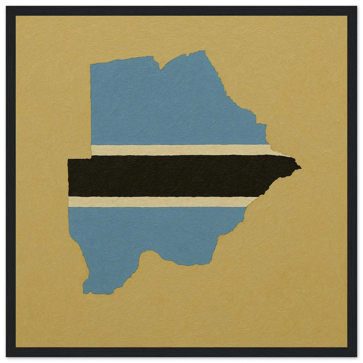 Cadre drapeau botswana en bois affiche encadrée décorative