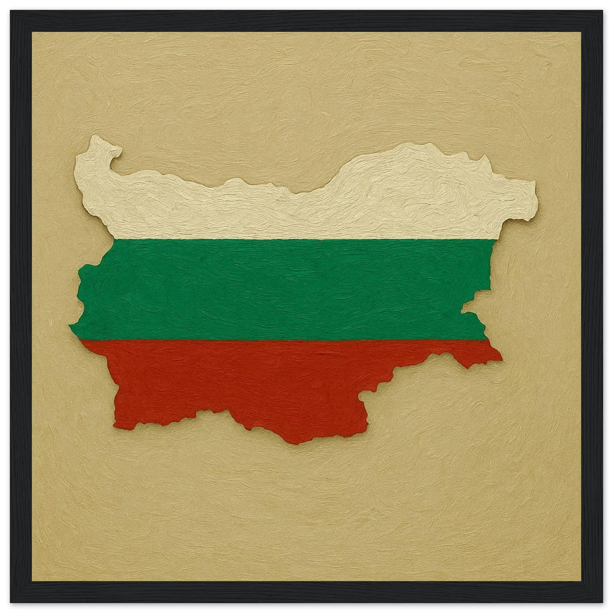 Cadre drapeau bulgarie en bois affiche encadrée décorative