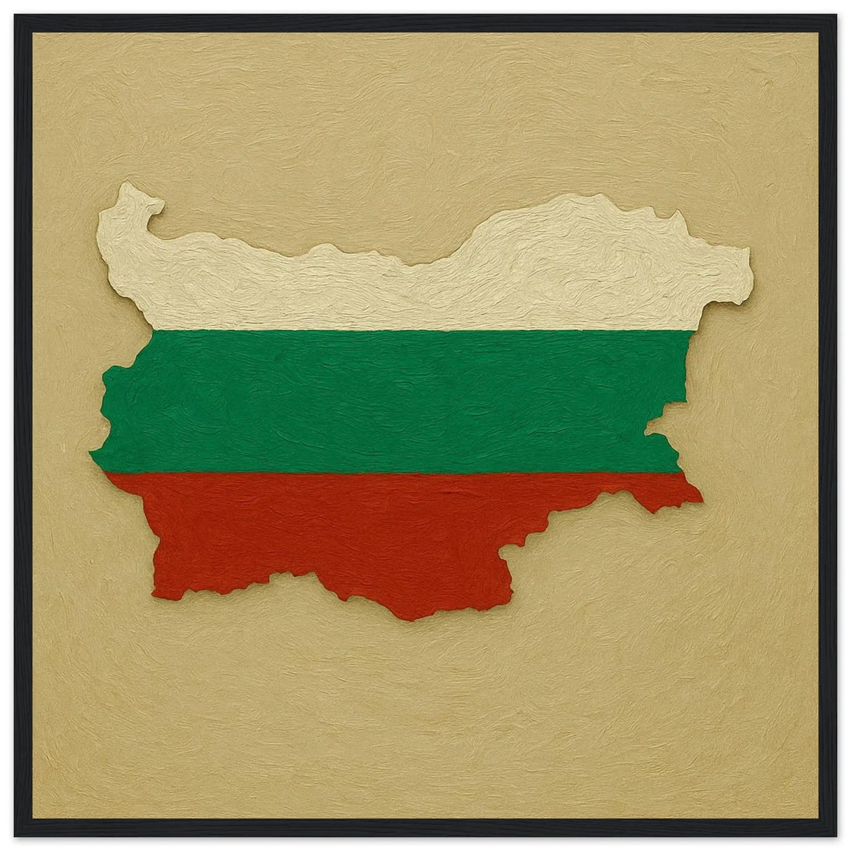 Cadre drapeau bulgarie en bois affiche encadrée décorative