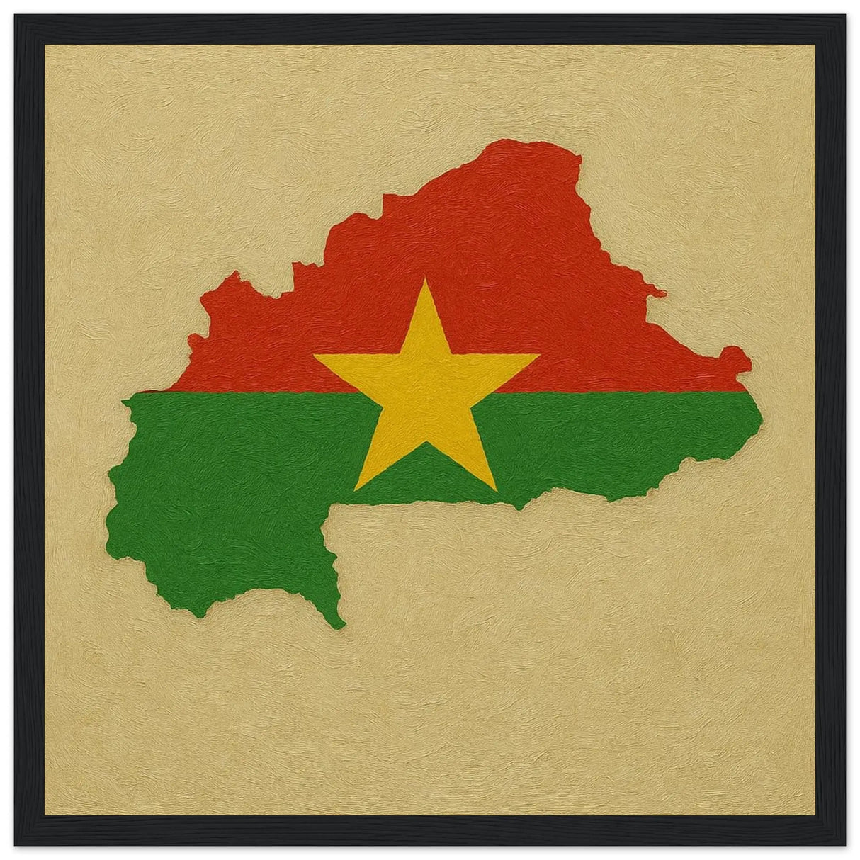 Cadre drapeau burkina faso en bois finition décorative