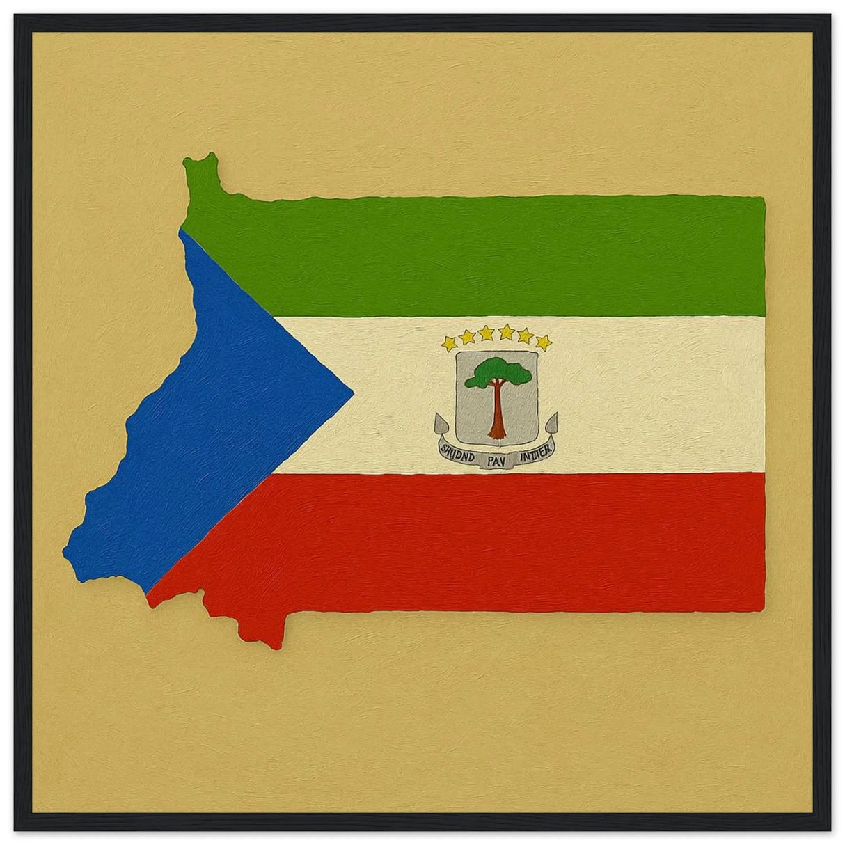 Cadre drapeau burundi en bois finition décorative