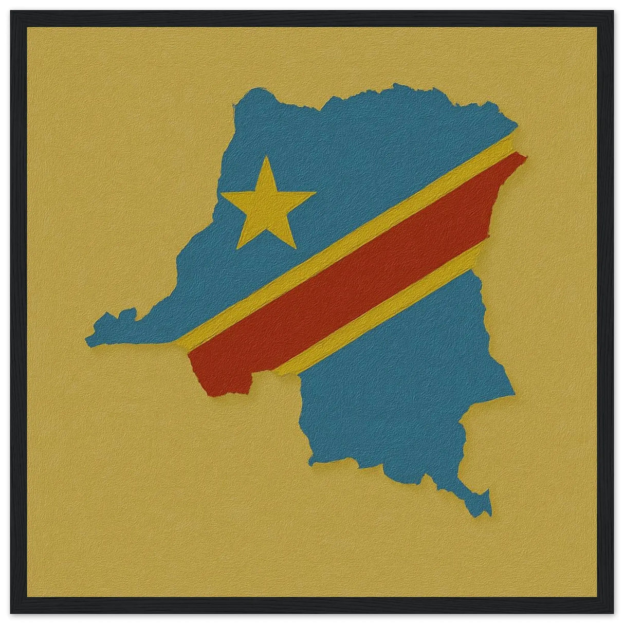 Cadre drapeau congo bois décoratif affiche encadrée