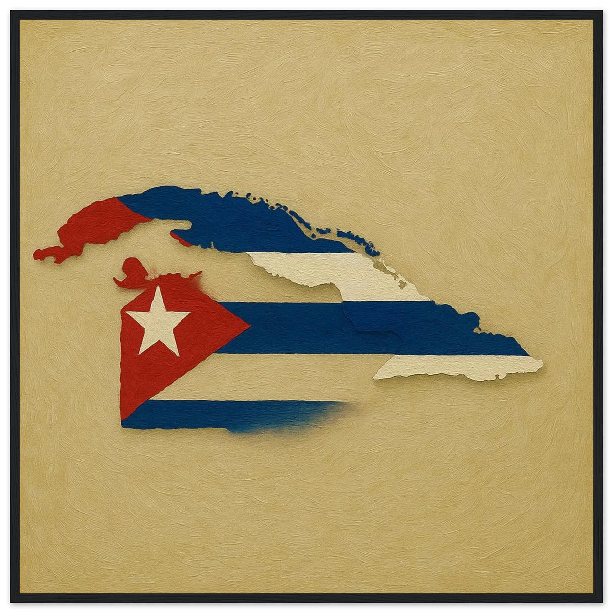 Cadre drapeau cuba en bois affiche encadrée décorative