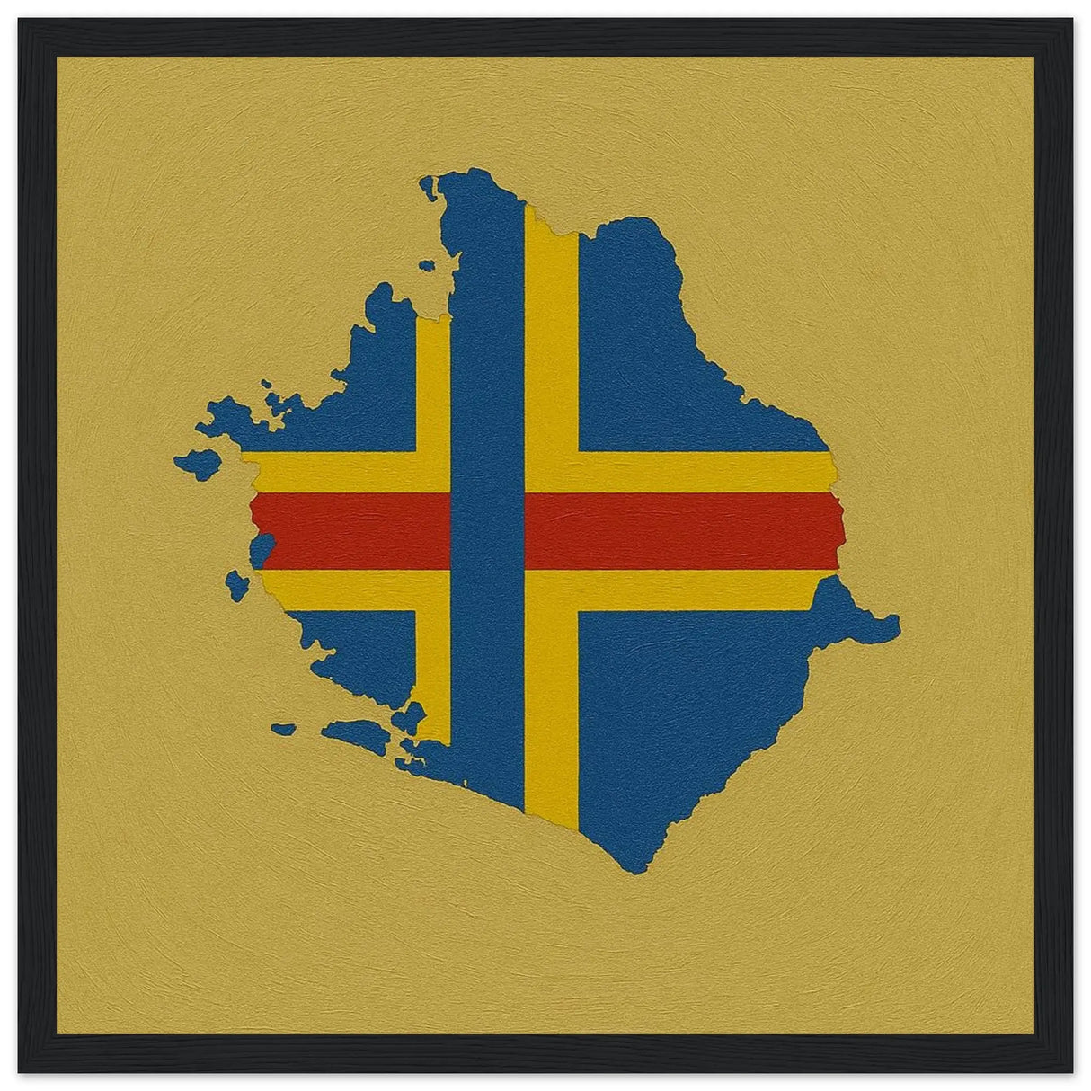 Cadre drapeau d’åland en bois finition décorative élégante