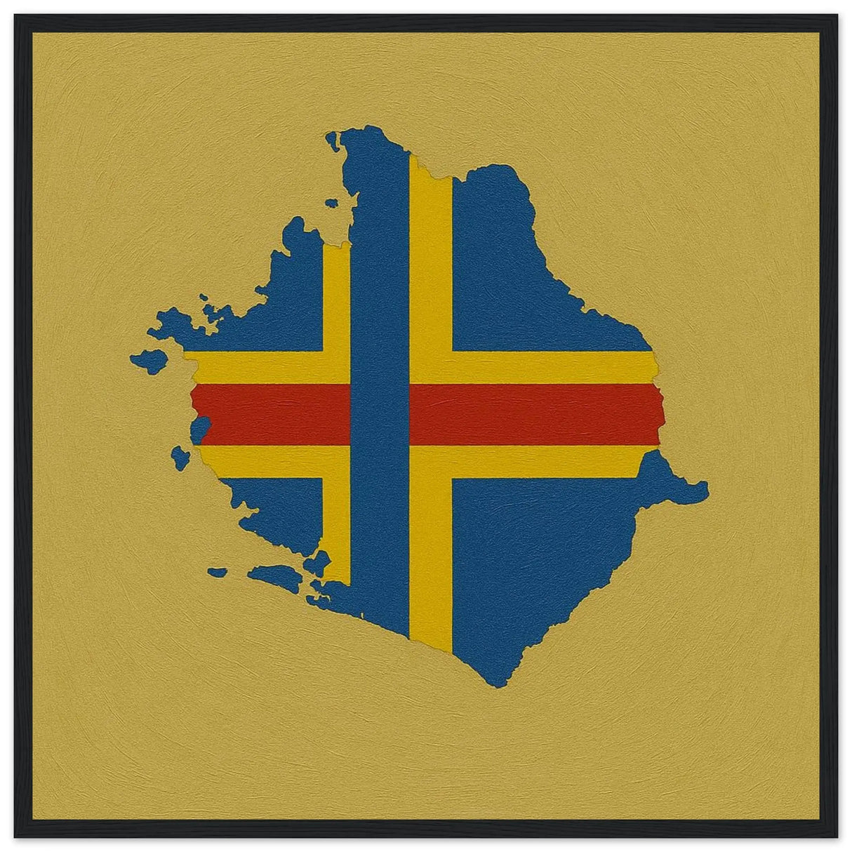 Cadre drapeau d’åland en bois finition décorative élégante