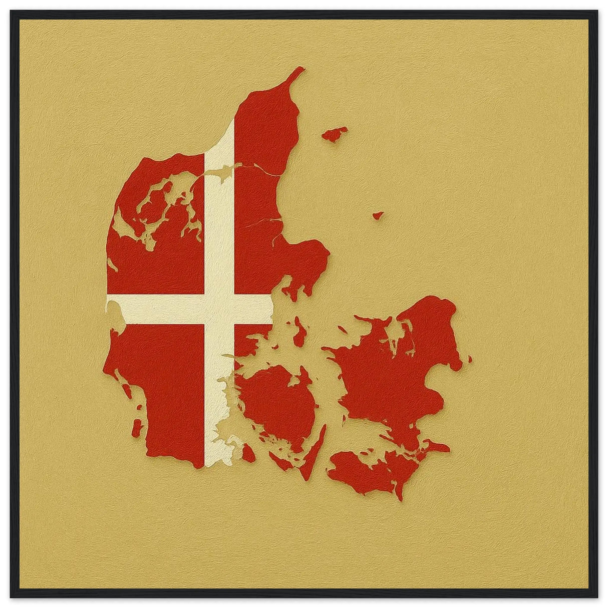 Cadre drapeau danemark en bois affiche encadrée décorative