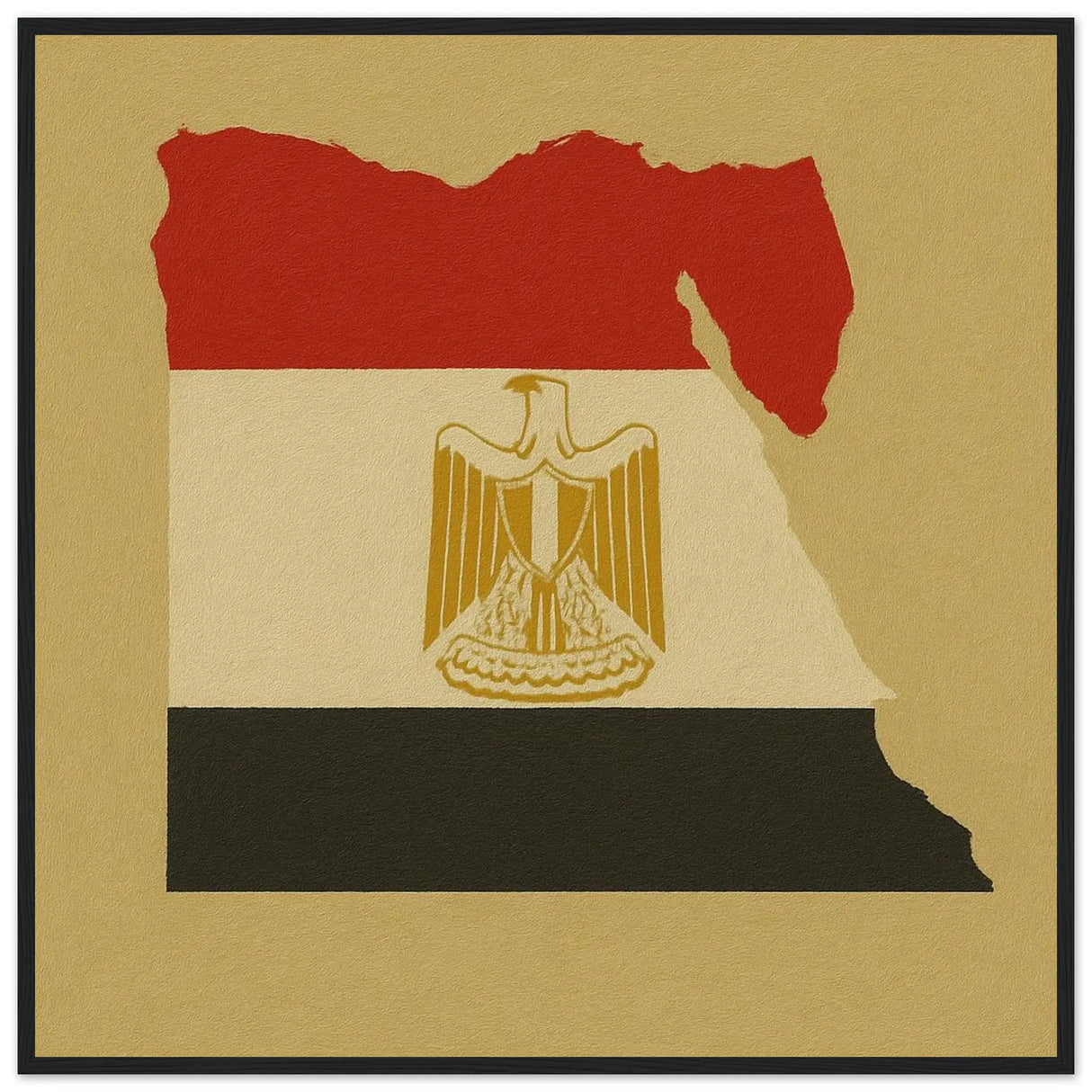 Cadre drapeau égypte en bois affiche encadrée décorative