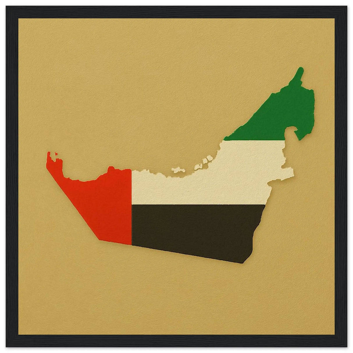 Cadre drapeau émirats arabes unis bois finition élégante