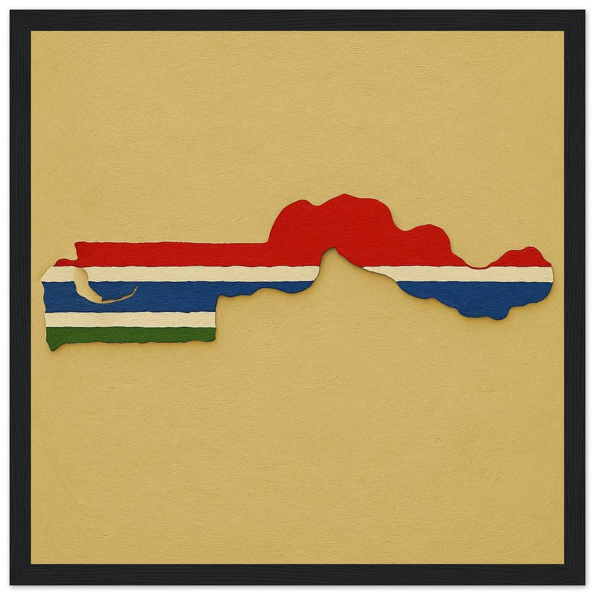 Cadre drapeau gambie en bois finition élégante