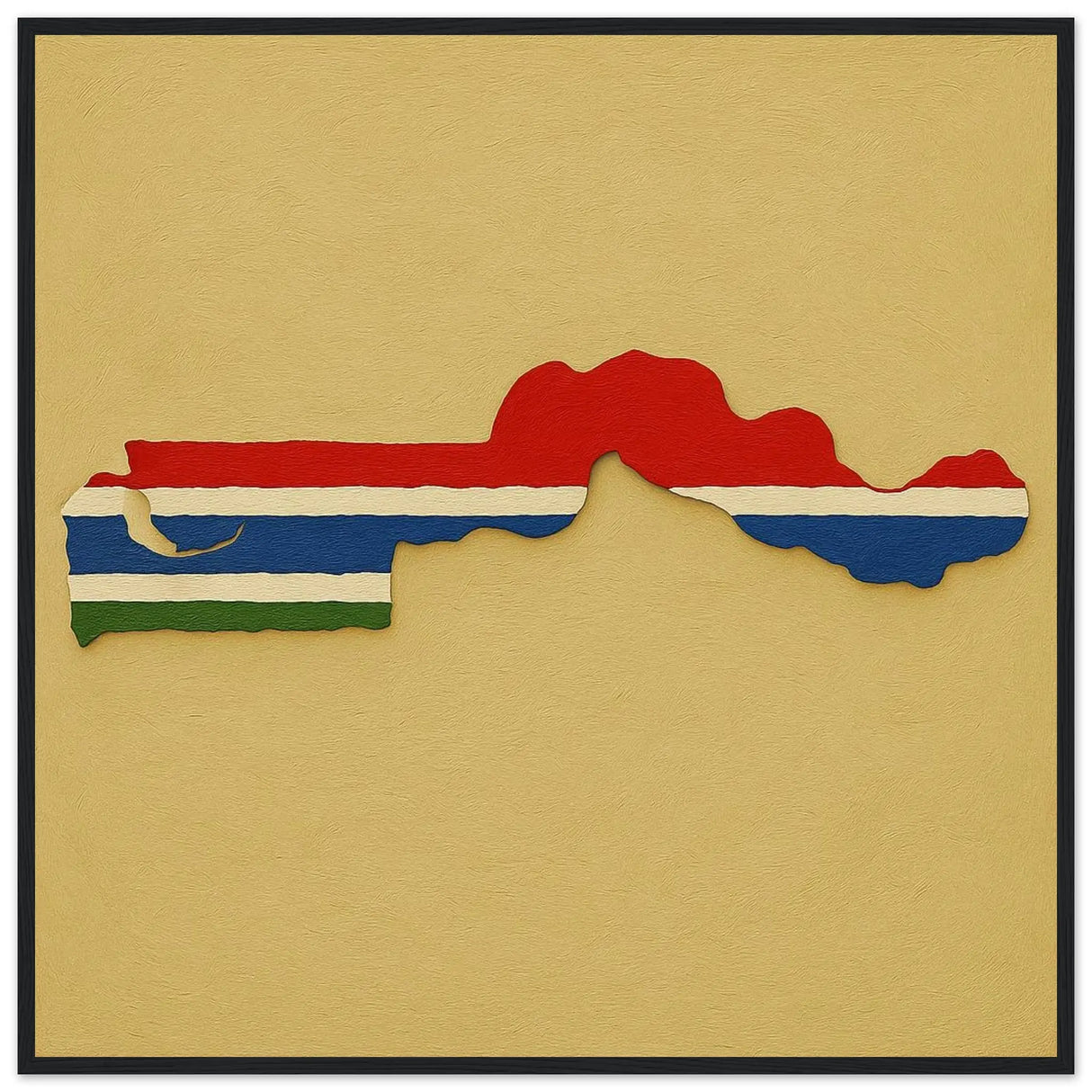 Cadre drapeau gambie en bois finition élégante