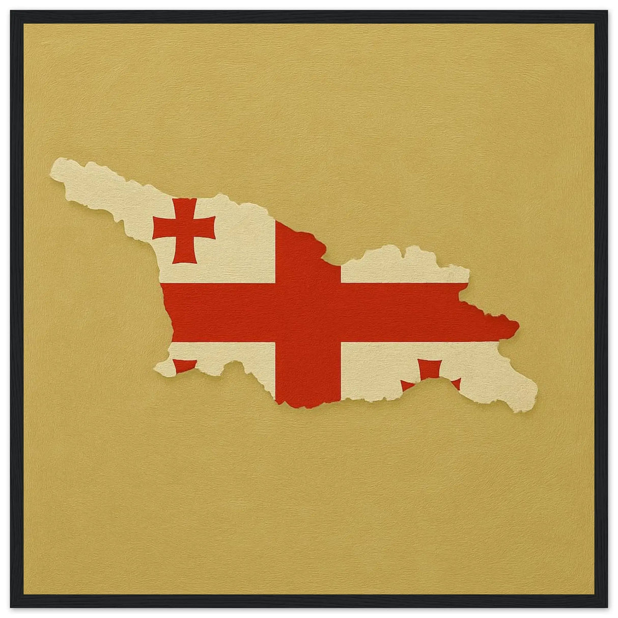Cadre drapeau géorgie bois affiche encadrée décorative