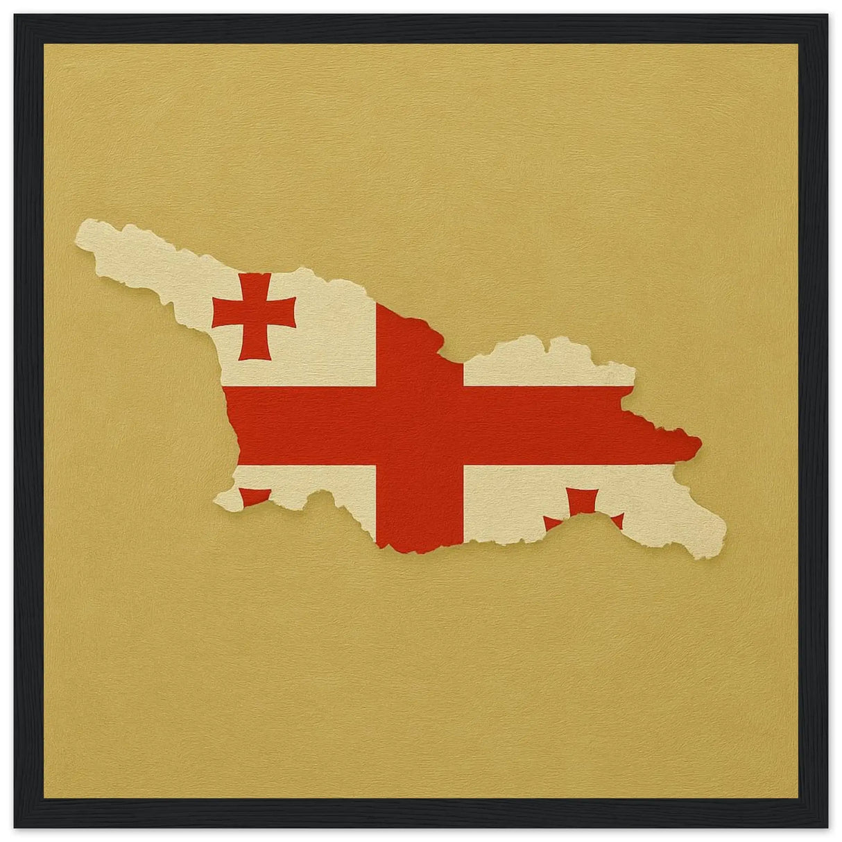 Cadre drapeau géorgie bois affiche encadrée décorative