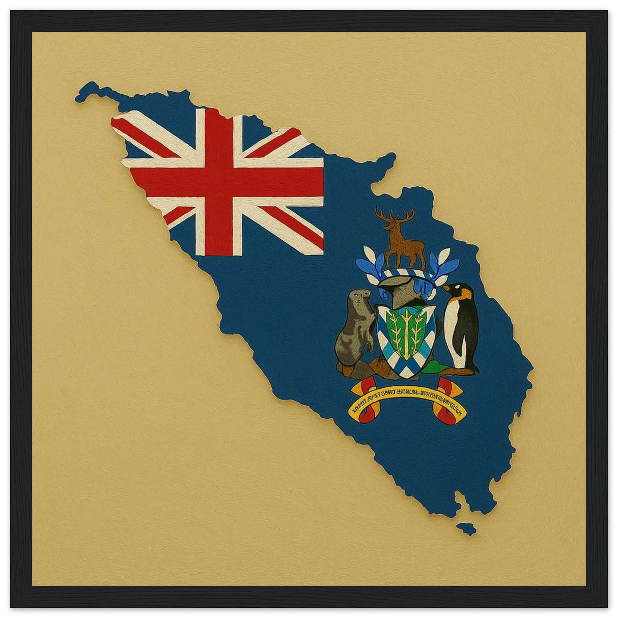 Cadre drapeau géorgie du sud-et-les îles sandwich bois déco