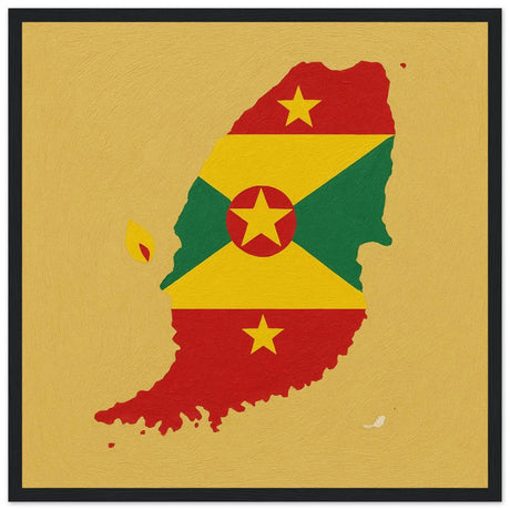Cadre drapeau grenade en bois finition décorative