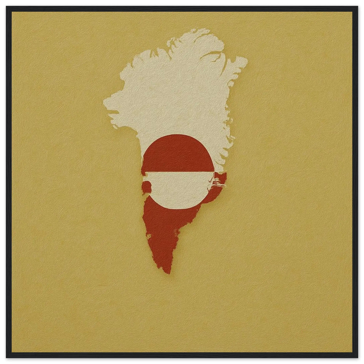 Cadre drapeau groenland en bois finition décorative