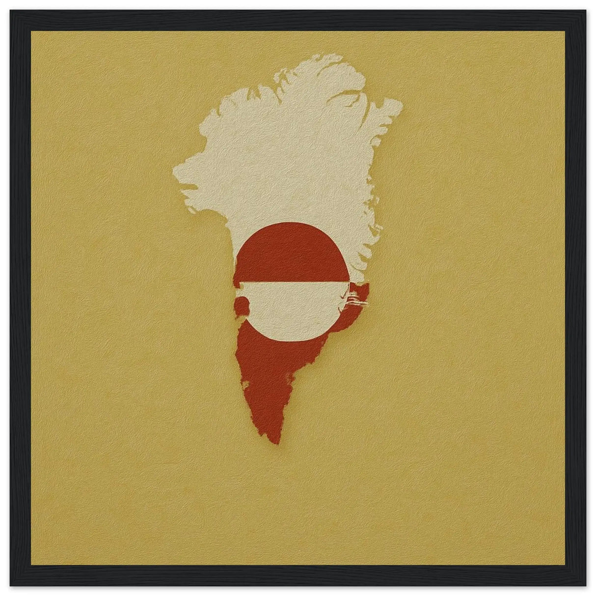 Cadre drapeau groenland en bois finition décorative