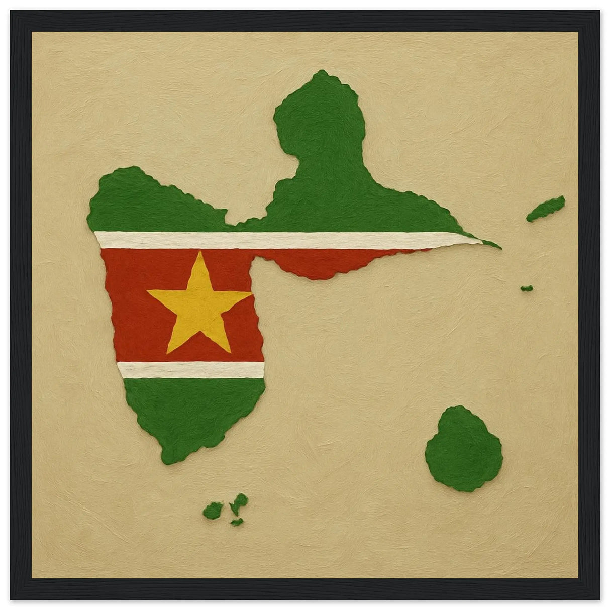 Cadre drapeau guadeloupe en bois affiche encadrée élégante