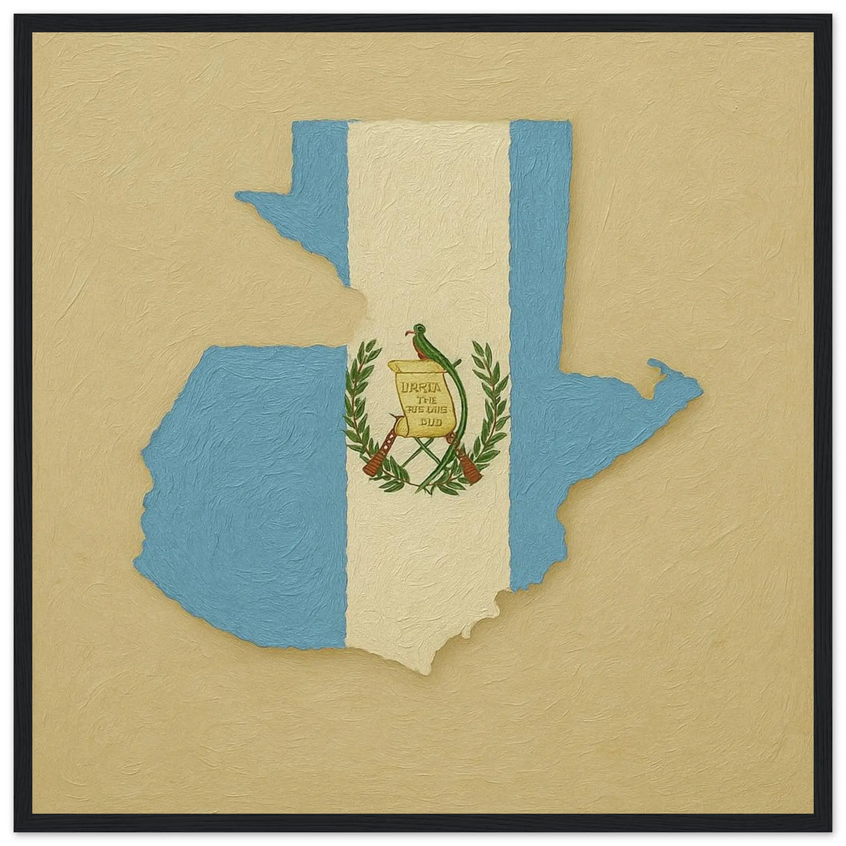 Cadre drapeau guatemala en bois affiche encadrée décorative