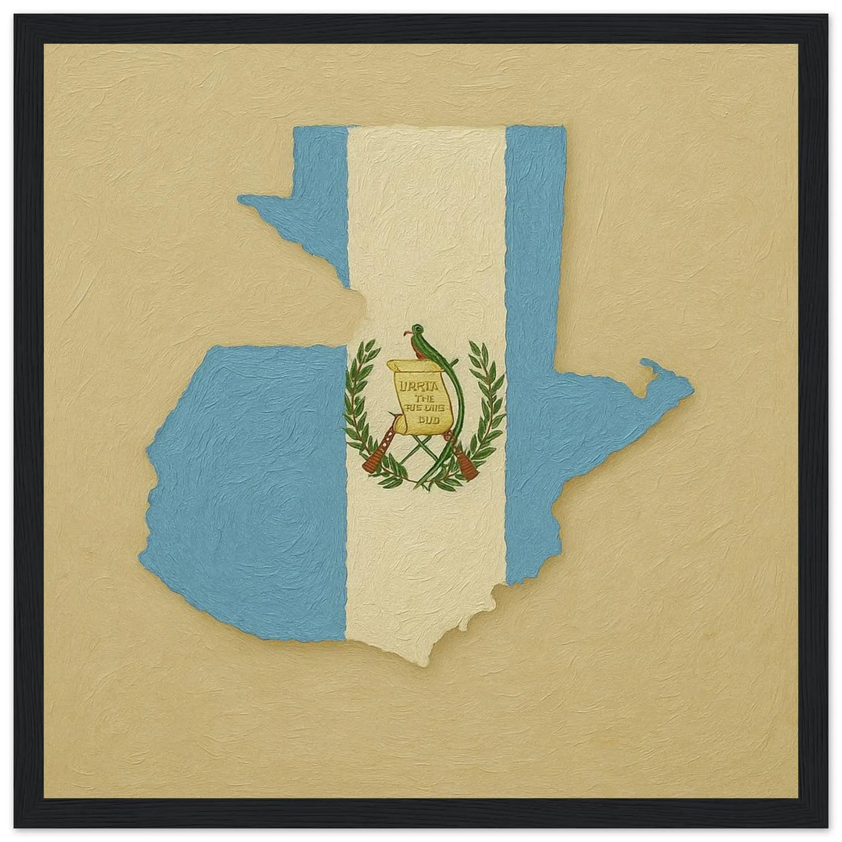 Cadre drapeau guatemala en bois affiche encadrée décorative