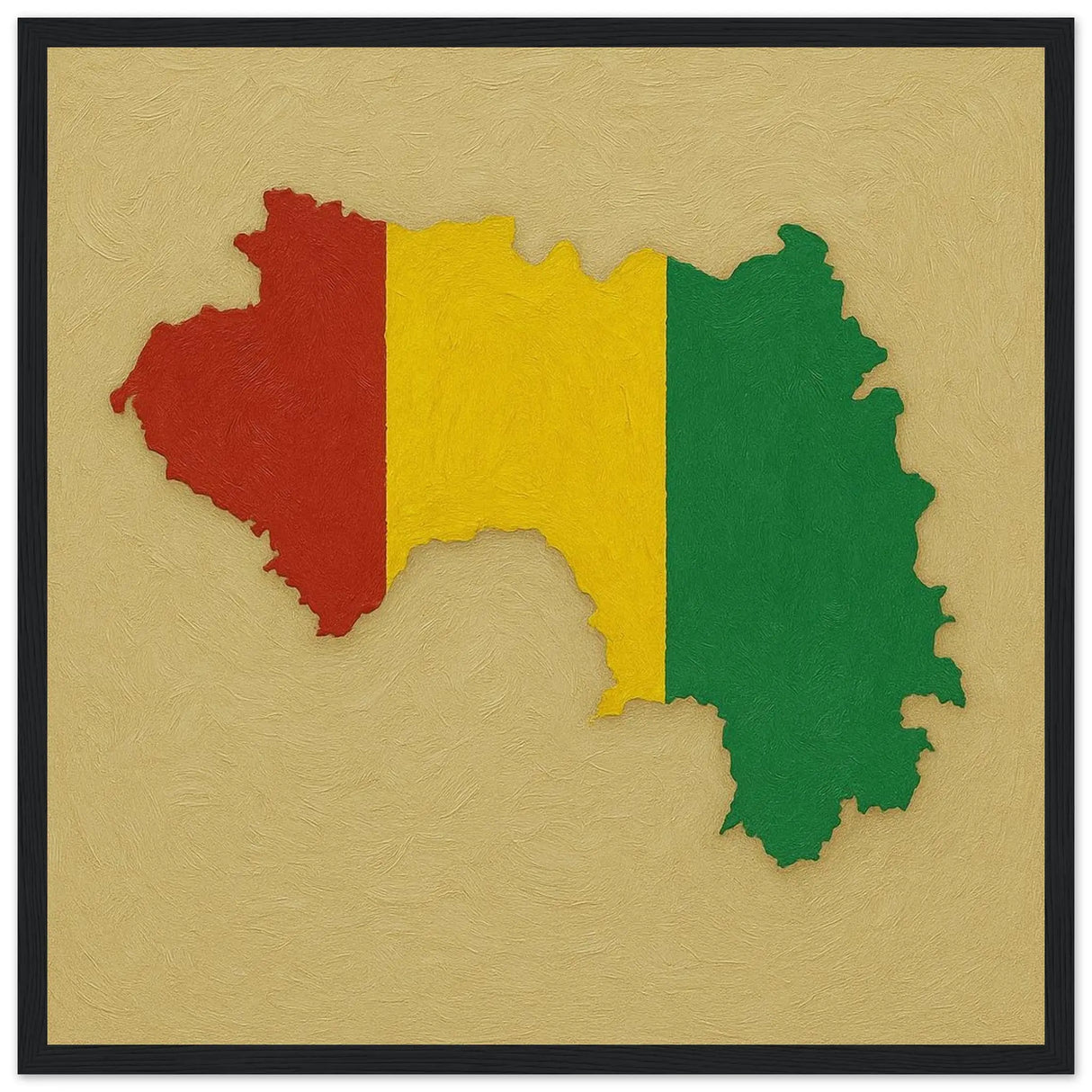 Cadre drapeau guinée bois finition élégante affiche encadrée