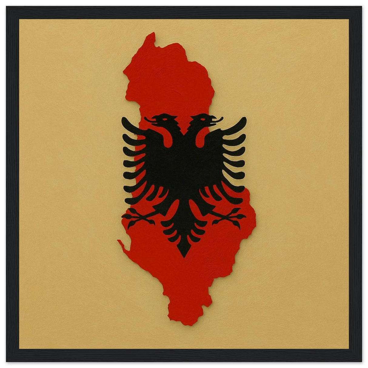 Cadre drapeau guinée équatoriale en bois finition élégante