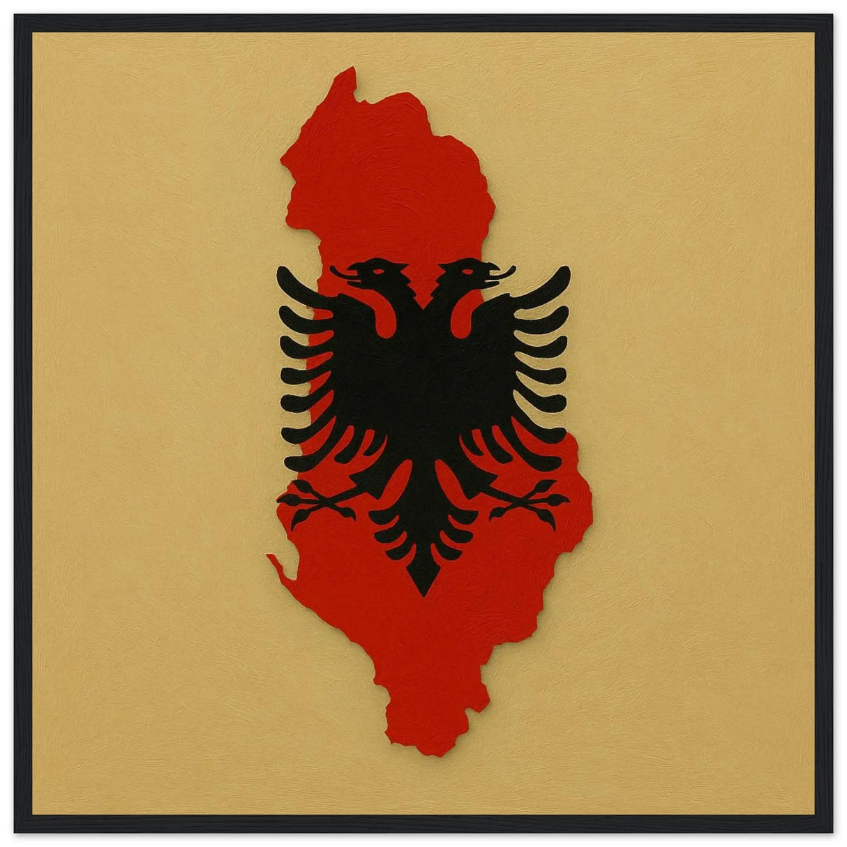 Cadre drapeau guinée équatoriale en bois finition élégante