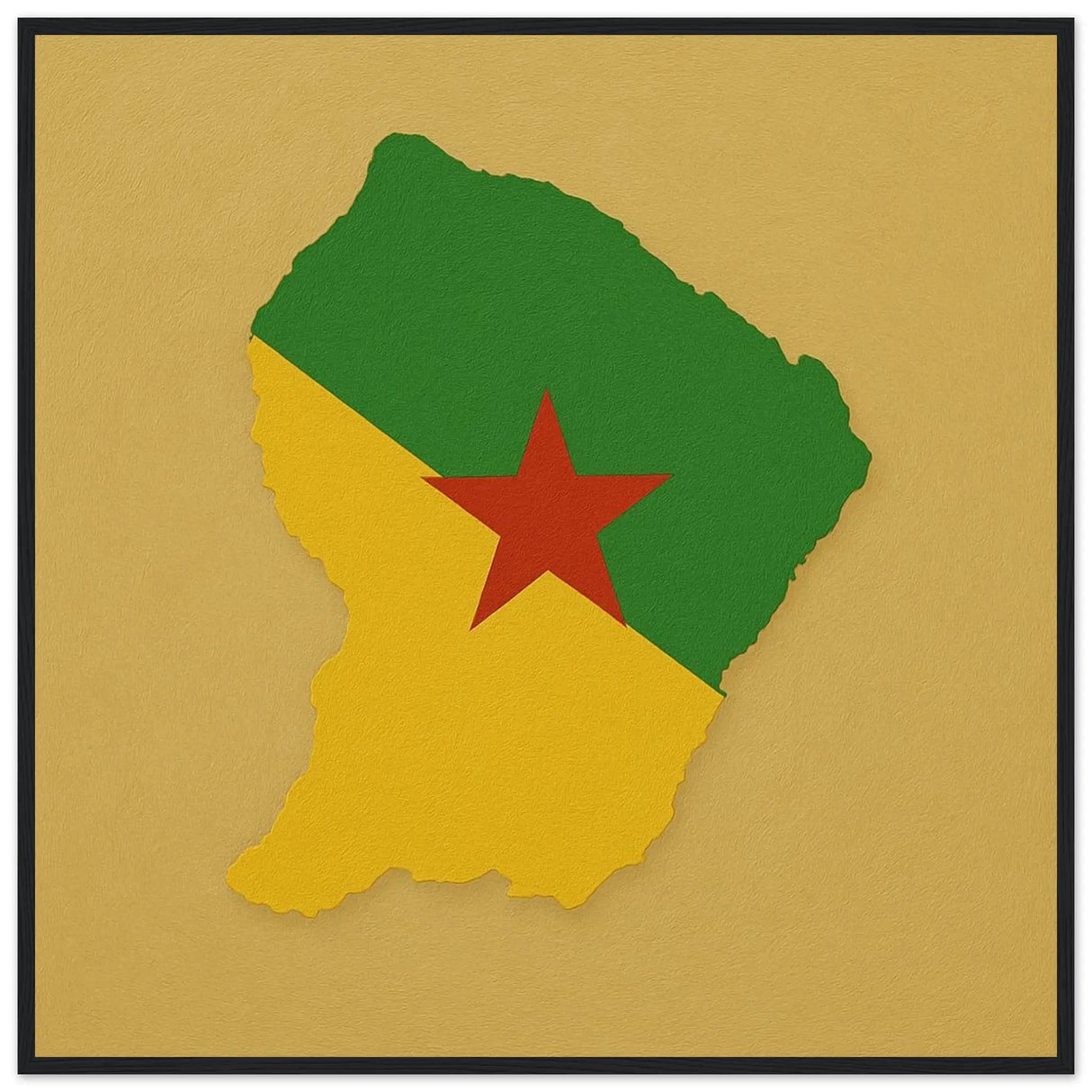 Cadre drapeau guyane affiche encadrée bois décoratif