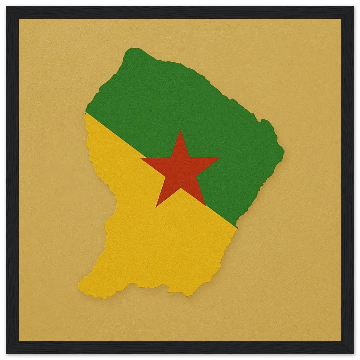 Cadre drapeau guyane affiche encadrée bois décoratif