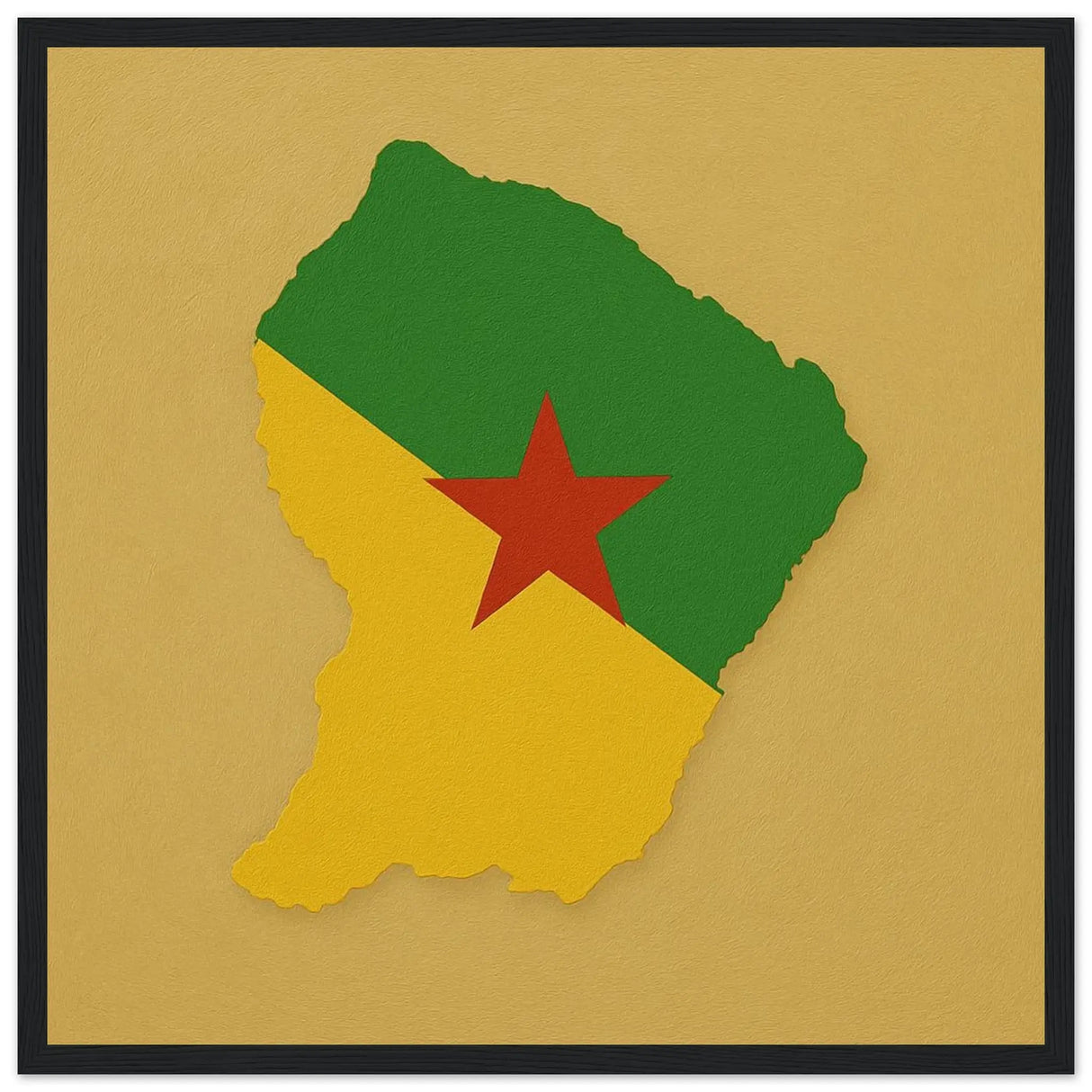 Cadre drapeau guyane affiche encadrée bois décoratif