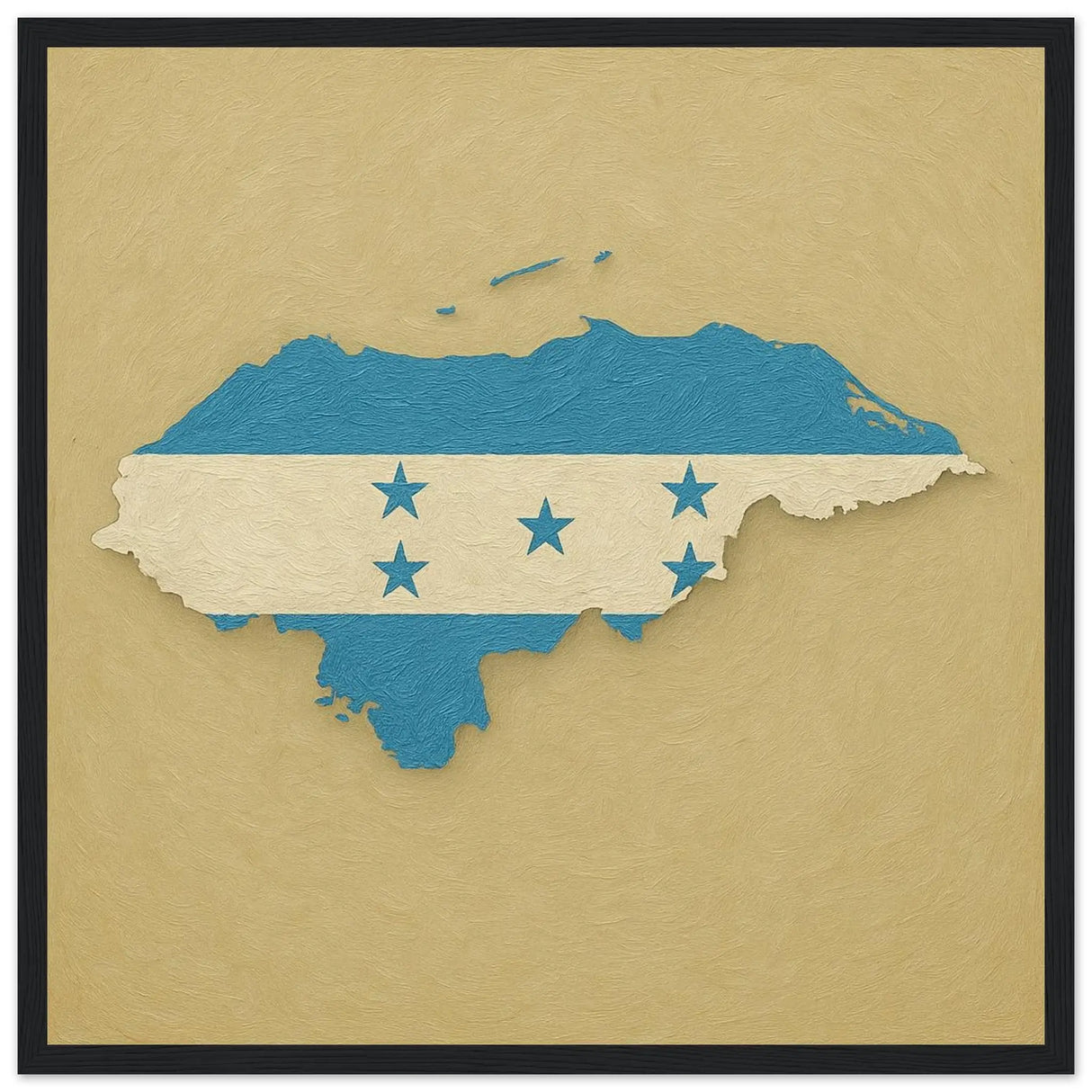 Cadre drapeau honduras en bois finition décorative élégante