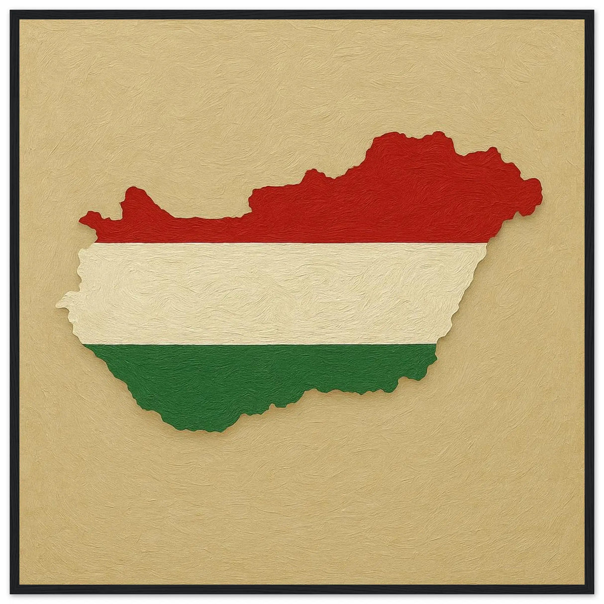 Cadre drapeau hongrie affiche encadrée bois décoratif